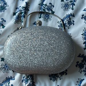 Silver evening clutch